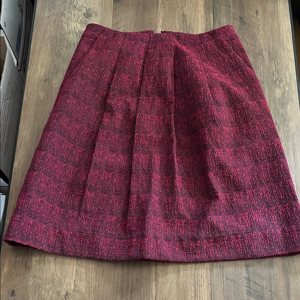 Banana Republic Red Textured A-Line Skirt